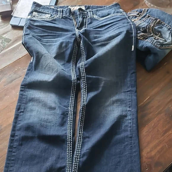 Big Star Blue Relaxed Jeans with Ornate Stitching - Picture 5 of 5